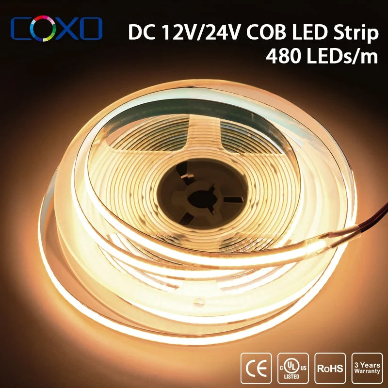 High Density Flexible COB LED Strip Light