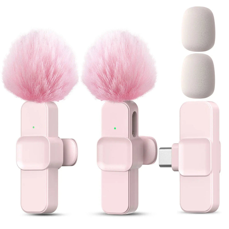 Pink Wireless Lavalier Microphone