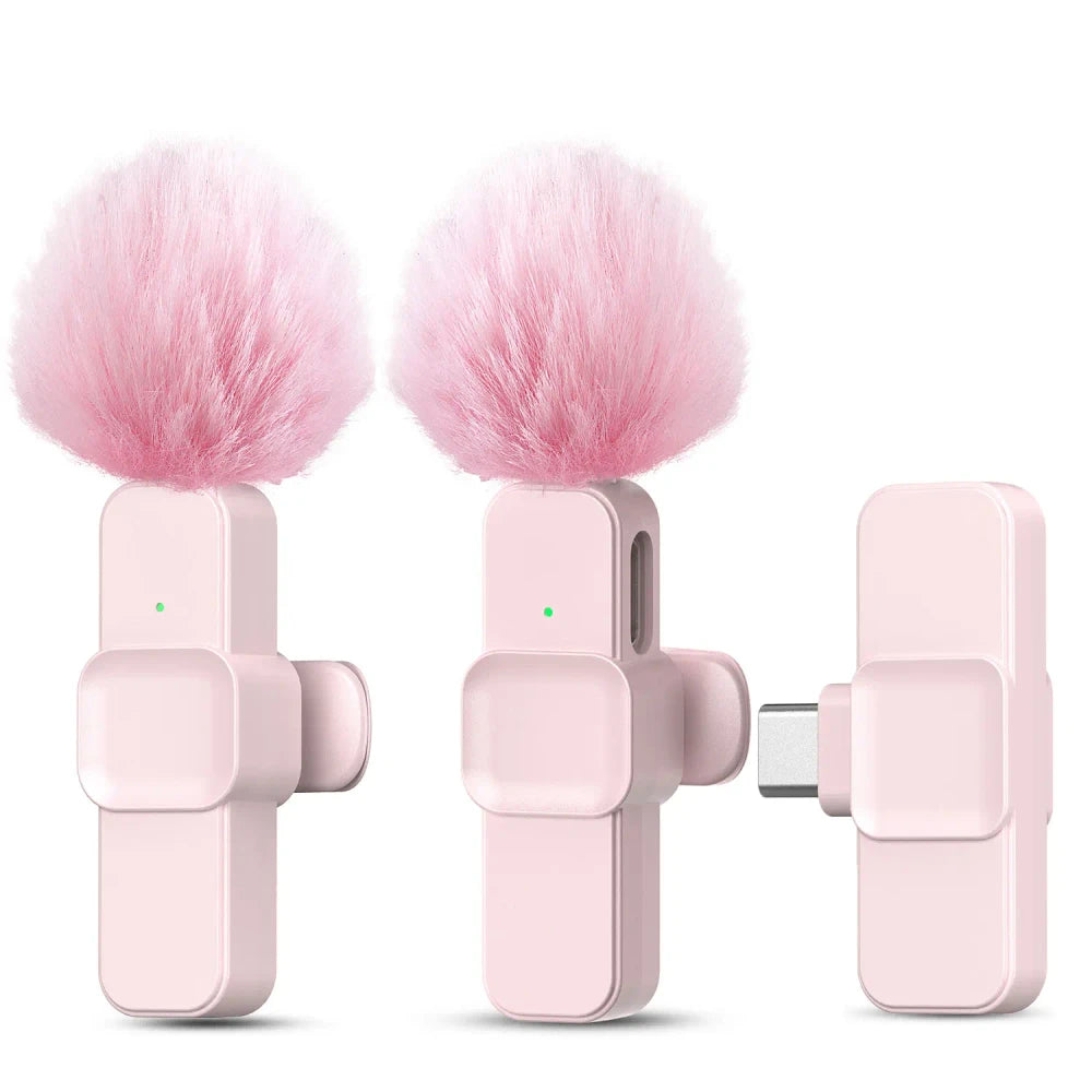 Pink Wireless Lavalier Microphone