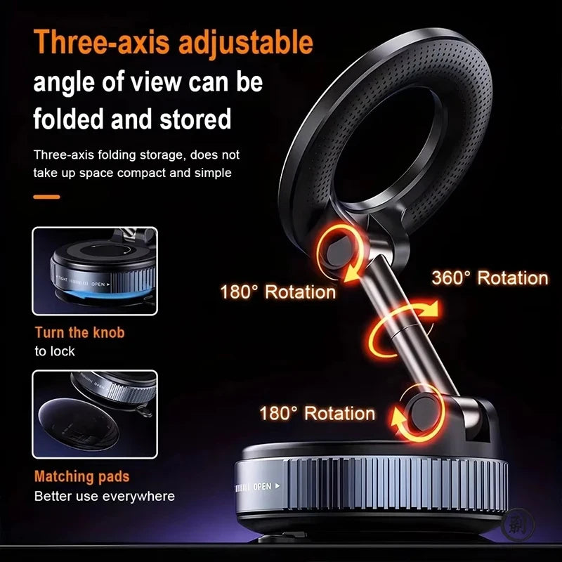Magnetic Vacuum Car Phone Holder