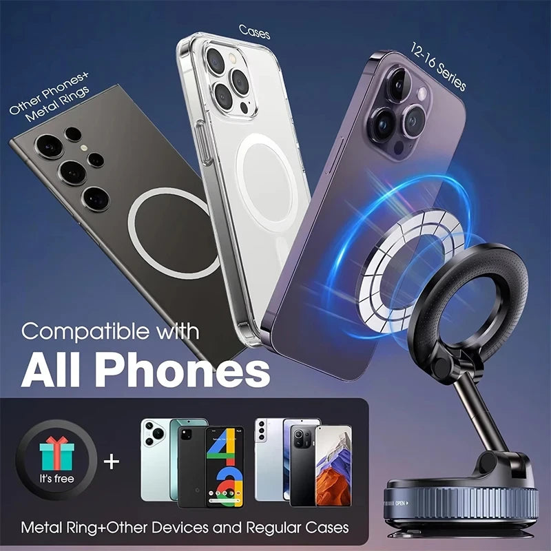 Magnetic Vacuum Car Phone Holder